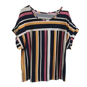 Gyft striped women’s short sleeve shirt